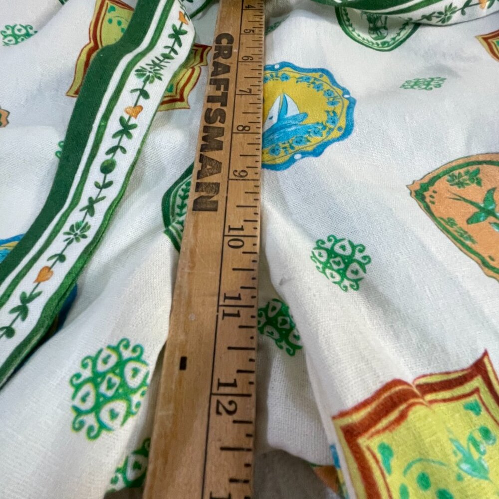 Maison d’Amelie Linen Blend Wide Leg Pants Print Pockets Medium - Picture 6 of 11